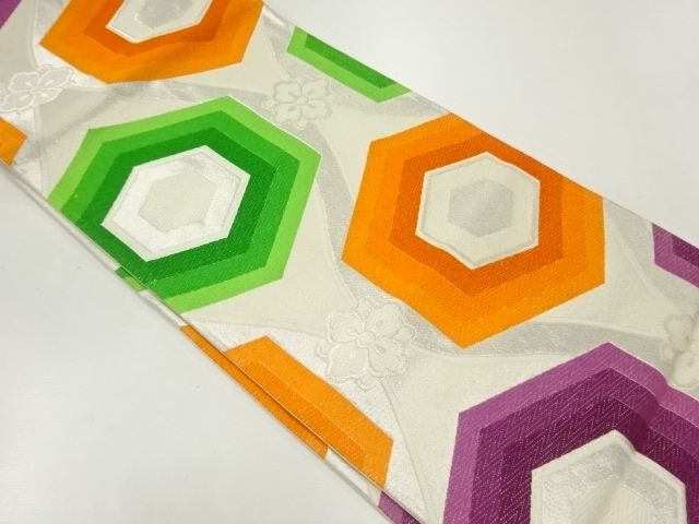 JAPANESE FUKURO OBI / WOVEN KIKKO PATTERN